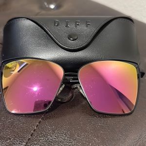 Diff Becky lll pink polarized glasses with black frames